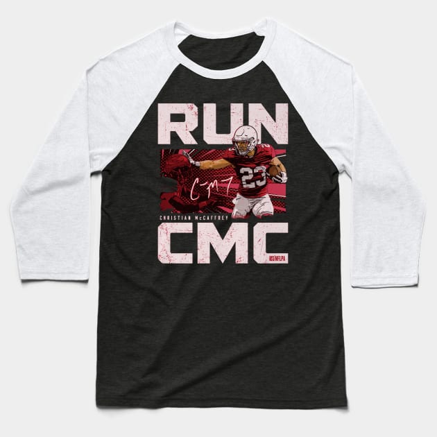 Christian McCaffrey San Francisco Stiff Arm Baseball T-Shirt by Chunta_Design